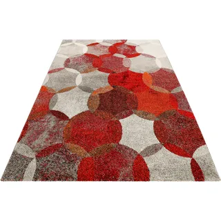 Teppich ESPRIT "Modernina ESP-3378" Gr. 4, rot, B:160cm H:13mm L:225cm, Kunstfaser, Teppiche, Teppich, weicher Kurzflor in modernem Design, Wohnzimmer, Schlafzimmer, bunt