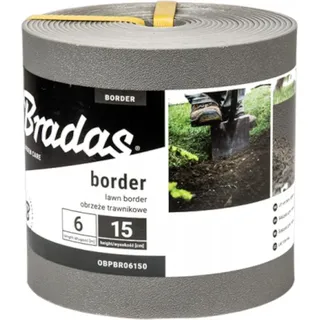 Bradas Rasenkante Beeteinfassung BORDER 6m/15cm grau OBPGY06150