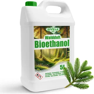 Bioethanol 96,6% 5L | Alkohol Waldduft 96,6% 5L | Bioethanol für Kamin, Tischkamin, Bioethanol Kamin | Bioethanol Waldduft | Saubere Verbrennung, ohne Rauch, lebendige und stabile Flamme