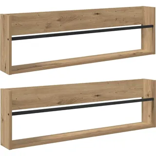 vidaXL Magazinregal 2 pcs Artisan-Eiche 100 x 12 x 30 cm Holzwerkstoff - Braun
