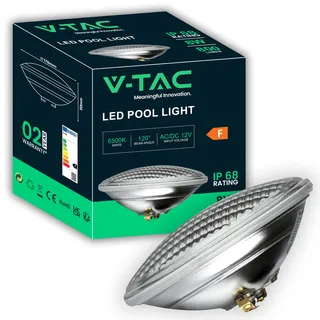 V-TAC LED Poolbeleuchtung Unterwasser 8W – PAR56 – Stoßfeste Glaslampe für die Beleuchtung von Schwimmbädern und Brunnen – 800 Lumen – Unterwasser Licht – Energiesparend – IP68 – Kaltweiß
