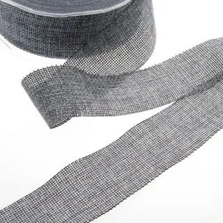 DEKO AS Shabby Chic Leinenoptik Dekoband, Polyester geruchsneutral, 3,8 cm x 20 m, Kupfer