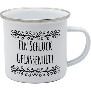 Tasse Schluck Gelassenheit Emaille 350ml