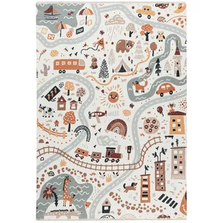 Obsession Spielteppich , Multicolor , Textil , Fahrzeuge , rechteckig , 155x230 cm , Oeko-Tex® Standard 100, Global Recycled Standard (Grs) , für Fußbodenheizung geeignet, lichtunempfindlich, waschbar, pflegeleicht, leicht zusammenrollbar, rutschfeste Unterfläche , Teppiche und Böden, Teppiche, Kinderteppiche