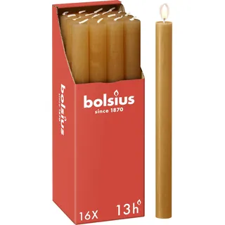 Bolsius Rustik Stabkerzen 27 x 2,3 cm Ockergelb 16 St.