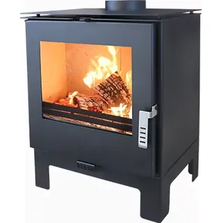 Kaminofen modern model Rheia L, Energieeffizienz A 80.20%, 5 kW, 510 x 420 x 739 mm - Schwarz