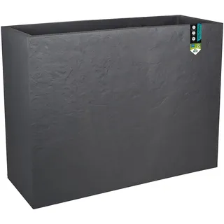 EDA - Loft XL Volcania 63 l - Dekor Steinoptik - doppelwandig - Wasserauffangzone - 99 x 29 x 78 cm - Anthrazitgrau