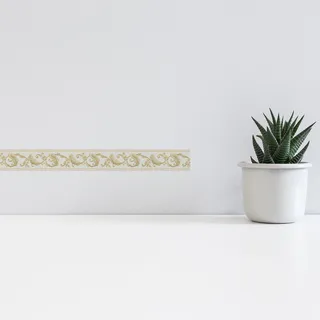 A.S. Création Borte selbstklebend Barock 5 m x 8 cm Gold-Weiß
