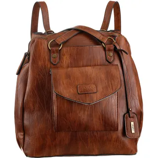 Rieker Henkeltasche Damen-Tasche, Umhängetasche, auch als Rucksack tragbar, braun