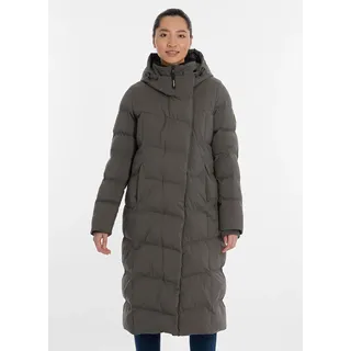 Ragwear Steppmantel "PAVLA LONG" verdeckter Reißverschluss, stone grau