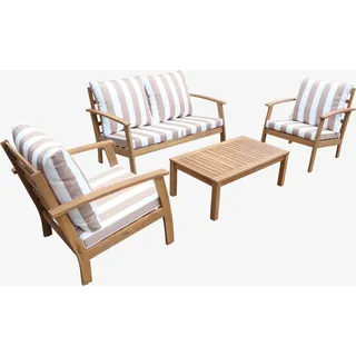 sweeek - Gartenlounge-Set für 4 Personen - Holzfarben - Braun