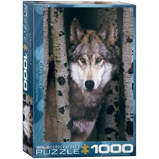 Wilde Natur Grauer Wolf 1000 Teile Puzzle Format 68x48 cm