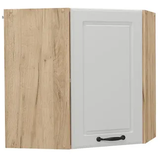 Vicco Eckhängeschrank R-Line Weiß Landhaus 57 cm , Weiß, Honigeiche , Holzwerkstoff , 1 Fächer , Rechteckig , 57x60x34.1 cm , Küchen, Küchenmöbel, Küchenschränke, Küchenoberschränke