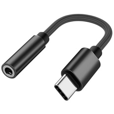 PADCR USB C Kopfhörer Adapter, USB-C zu 3,5mm Klinke Kopfhörer Audio Adapter, Universell Schwarz