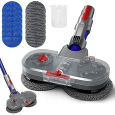 Elektrischer Wischaufsatz für Dyson V7/V8/V10/V11/V15 Staubsauger, Elektrischer Bodenwischer mit Abnehmbaren Wassertank und 12 Stück Waschbare Wischmop Elektrisch