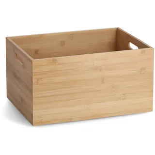 Zeller Present Kiste , Naturfarben , Holz , Bambus , Hartholz , 40x30x21 cm , Tragegriff , Ordnen & Aufbewahren, Dekoboxen & Aufbewahrungsboxen, Holzkisten