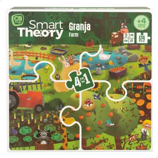 COLORBABY 49737 - Kinderpuzzle Bauernhof 4 in 1 174 Teile groß/Puzzle große Teile, Kinderpuzzle/Lernspiele, Tierpuzzle, Puzzlespiel für Kinder