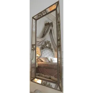 Luxus Spiegel Barock Rokoko Wandspiegel Italienische Möbel Spieglein 122x242 xxl - Silber