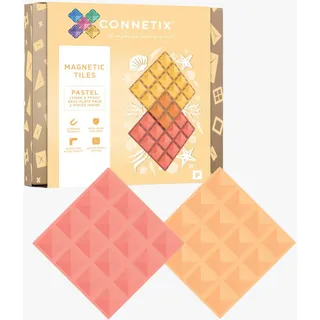 Connetix Magnetkacheln Base Lemon Peach 2 Stück