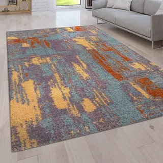 Paco Home Hochflor-Teppich »Padua 621« rechteckig 34 mm Höhe Kurzflor, modernes Design, sehr weicher Flor, bunt