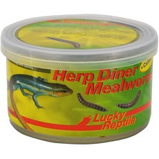 Lucky Reptile Herp Diner - Mealworms 35 g, Mehlwürmer mit Calciumzusatz für alle insektenfressenden Heimtiere