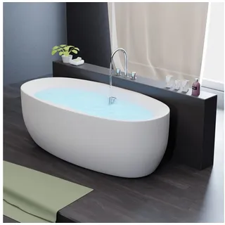 Tronitechnik Freistehende Badewanne DOKOS Maße ca. 180 x 100 x 60cm Wanne - Füllmenge 210 Liter, aus Acryl mit Siphon