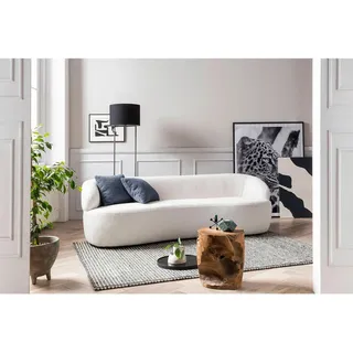 SalesFever Nierensofa Bouclé Stoff 3-Sitzer Weiß