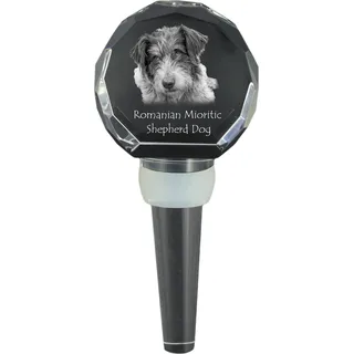 Ciobnesc Românesc Mioritic, Mocano, Barac - Kristallflaschenverschluss, einzigartiger Weinverschluss mit Foto, personalisiertes Geschenk für Sommelier der Marke Art-Dog