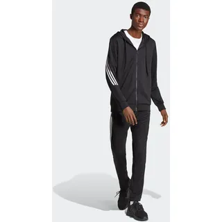 Trainingsanzug ADIDAS SPORTSWEAR "3-STREIFEN", Herren, Gr. S, schwarz-weiß (schwarz, weiß), Obermaterial: 100% Polyester, Sportanzüge Trainingsanzug