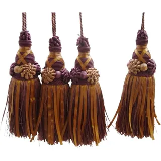 Raffhalter Vorhanghalter Gardinenhalter Kordel Troddel Quaste L 16 cm 4er Set