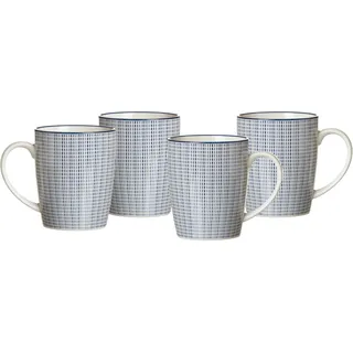 Ritzenhoff & Breker Kaffeebecher 0,35 l Blau-Weiß 4 St.