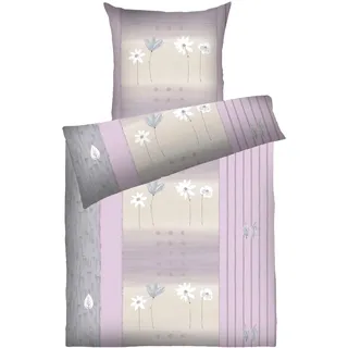 Bettwäsche DYCKHOFF "Annabell", lila (flieder), B/L: 135cm x 200cm, 1 Stk., 1 Stk., Frottee, B/L: 80cm x 80cm, 2 Stk., Frottee, Obermaterial: 75% Baumwolle, 25% Polyester, Bettwäsche, Bettwäsche, aus Weichfrottier