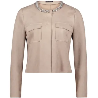 Jackenblazer BETTY BARCLAY "Blazer-Jacke mit aufgesetzten Taschen", Damen, Gr. 36, beige (taupe), Obermaterial: 95% Polyester PES. 5% Elasthan EL., Blazer Jackenblazer