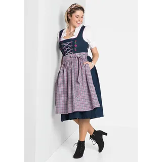 Sheego Dirndl »Dirndl mit Schürze 2tlg«, mit Schürze 2tlg, blau