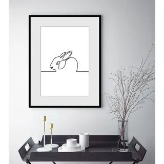 Bild QUEENCE "Alicia", weiß (farbe rahmen: schwarz, farbe bild(er): weiß), B:50cm H:70cm, Acrylglas, Holz, Papier, Bilder, Bild, HD Premium Poster-Druck inkl. Holzrahmen