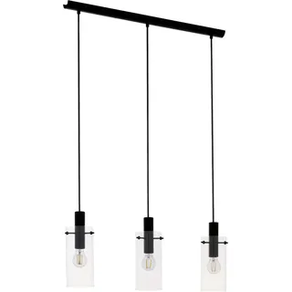 EGLO Montefino 3-flg. 11 cm schwarz Stahl und Glas