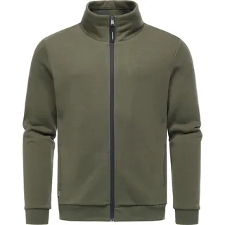 Sweatjacke RAGWEAR "Sweatjacke Jettrys", Herren, Gr. M, grün (schwarz olive), Obermaterial: 70% Baumwolle CO. 30% Polyester PES., Sweatjacken Sweatjacke