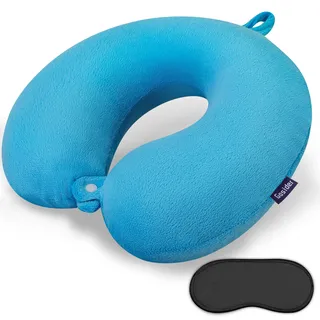 Nackenkissen für Reisen bequemes Reisekissen U-förmiges Memory Foam Flugzeugkissen unterstützt Nacken und Kopf tragbare Nackenkissen, geeignet für Flugzeug, Züge, selbstfahrende Autos, Farbe Seeblau