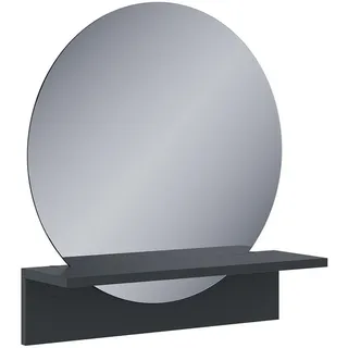 Vicco Badezimmerspiegel Elyra Schwarz 50 x 54.5 cm mit Ablage, - Schwarz