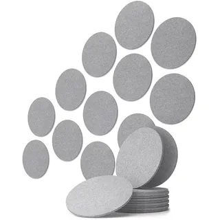 vilz 12 Stück Akustikplatten Kreis Ø 25cm aus recyceltem Filz - Wandpaneele Schallisolierung Wand Verbesserung der Raumakustik