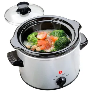 Rosenstein & Söhne Slow Cooker: Elektrischer Schongarer, Keramik-Gartopf, Glasdeckel, 1,4 Liter, 100 W (Elektrischer Kochtopf, Topf, Rice)