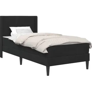 vidaXL Bettgestell mit Matratze mit Kopfteil Schwarz 90 x 200 cm Samt - Schwarz