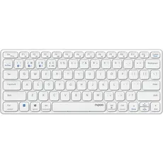 Rapoo Kabellose Multimode-Tastatur mit Bluetooth, wiederaufladbar, 2,4 GHz, Konnektivität für Verschiedene Geräte und schlankes Design, E9600M, Grau