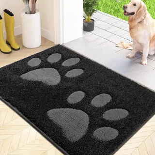 FCSDETAIL Schmutzfangmatte waschbar 50 x 80 cm, Fußmatte Innen, absorbierend Fussmatte, rutschfeste Sauberlaufmatte, wasserdicht Teppich für Hund, Eingang, nasse Pfoten