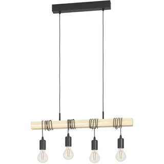 EGLO Townshend 4-flg. 70 cm rund schwarz-braun
