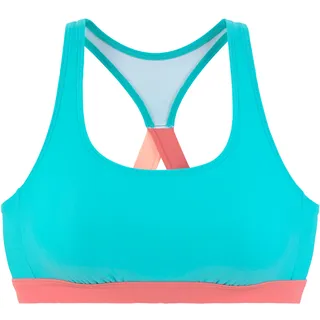 LASCANA ACTIVE Bustier-Bikini-Top "Janni" mit kontrastfarbenen Details, türkis