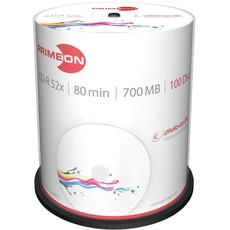 Bild CD-R 700 MB 100 Disc), photo-on-disc Surface, Inkjet Fullsize Printable, weiß