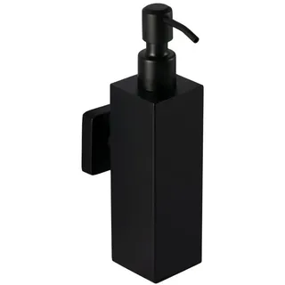 Ambrosya - Seifenspender aus Edelstahl in Schwarz - Bad Badezimmer Bohren Halter Halterung Seife Seifenhalter Seifenhalterung Seifenschale Spender Wand WC (Edelstahl (Schwarz), Eckig)