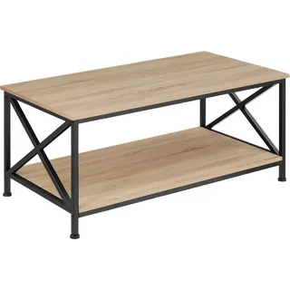 tectake Couchtisch Pittsburgh, 100 x 55 x 45,5 cm, Industrial Holz hell, Eiche Sonoma , Naturfarben , Holzwerkstoff , Rechteckig , 55x45.5x100 cm , Wohnzimmer, Wohnzimmertische, Couchtische