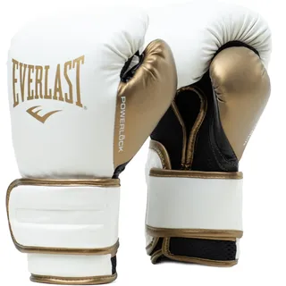 EVERLAST Powerlock Boxhandschuhe, verbesserte Leistung und Stil, Weiß/Gold, Größen 284 g, ideale Trainingshandschuhe zum Boxen